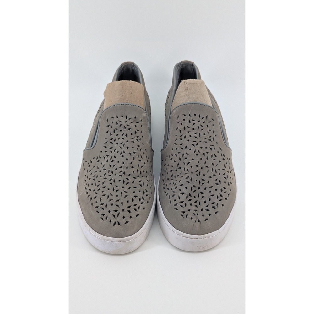 Vionic Midi Perforated Grey Nubuck Slip On Sneakers Shoes TVW4938-1 Womens 9.5